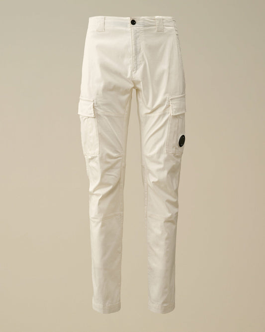 Stretch sateen cargo lens pants