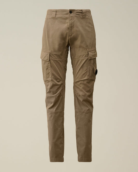 Stretch sateen cargo lens pants