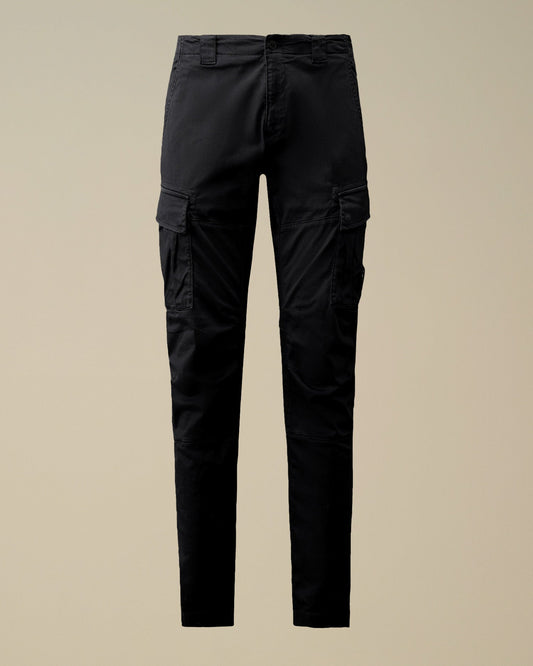 Stretch sateen cargo lens pants