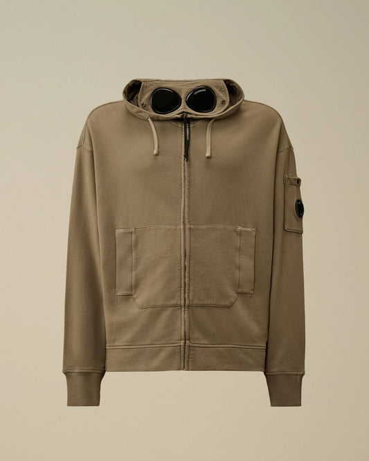 Brushed and Emerized Diagonal Fleece Boxy Goggle Sweatshirt
