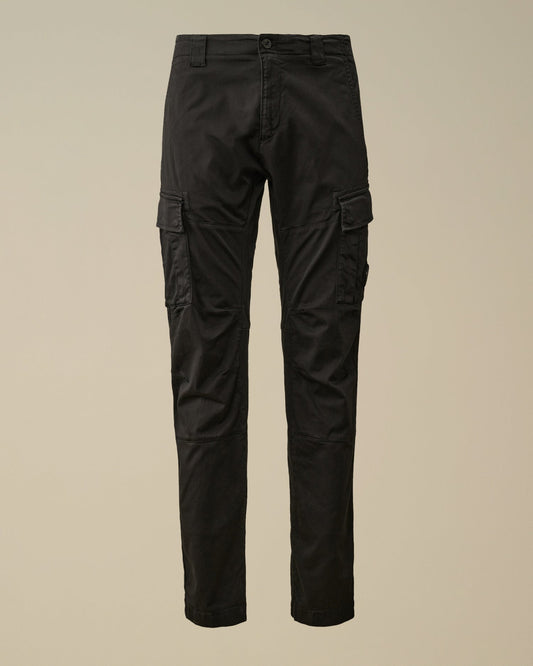 Stretch sateen cargo lens pants