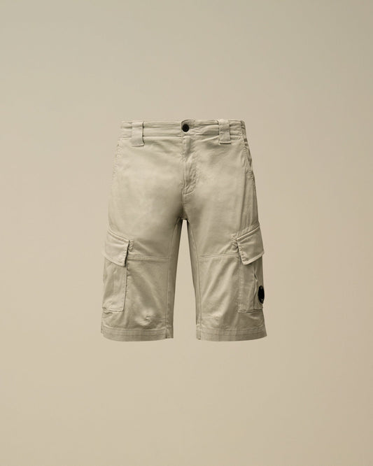 STRETCH SATEEN CARGO SHORTS