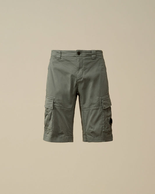 STRETCH SATEEN CARGO SHORTS