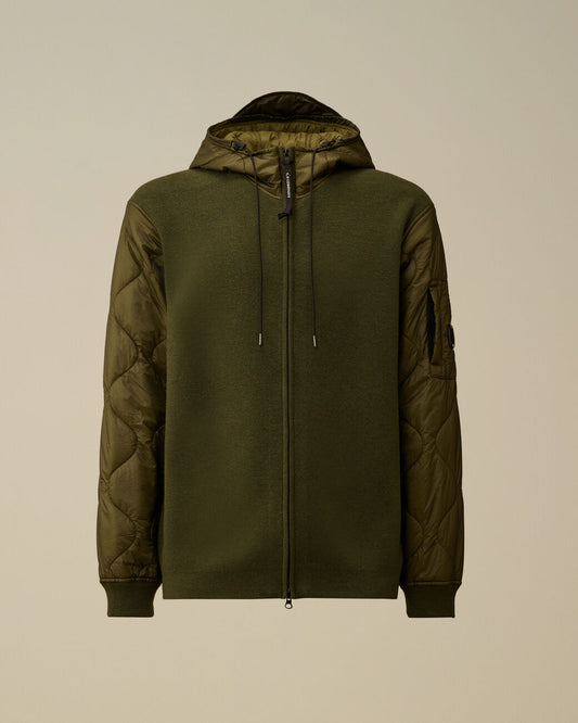 Extrafine Merino Wool Mixed Hooded Zip Sweater