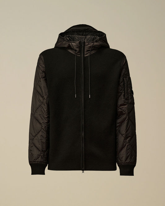 Extrafine Merino Wool Mixed Hooded Zip Sweater