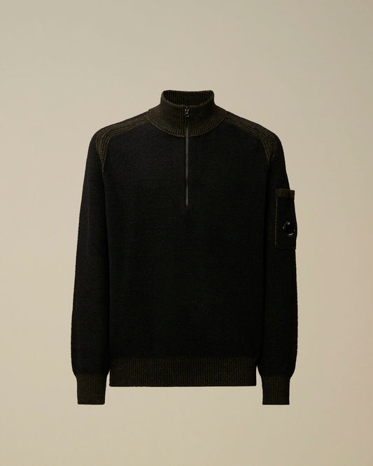 Fleece Knit Half Zip Lens Sweater (Copie)