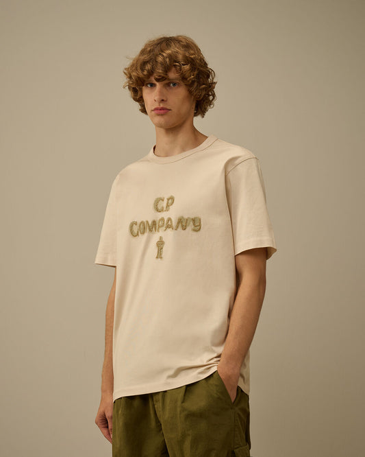 Mercerized 30/2 Jersey Twisted Short Sleeve Logo T-Shirt